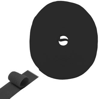 Хомуты многоразовые лента-липучка 5м х 20мм, черная RUICHI